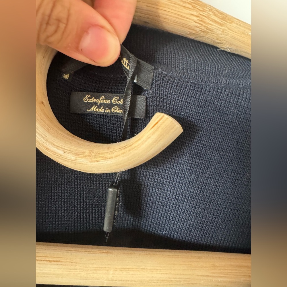 NWT massimo dutti Navy Double-Breasted knit cardigan - Picture 3 of 6